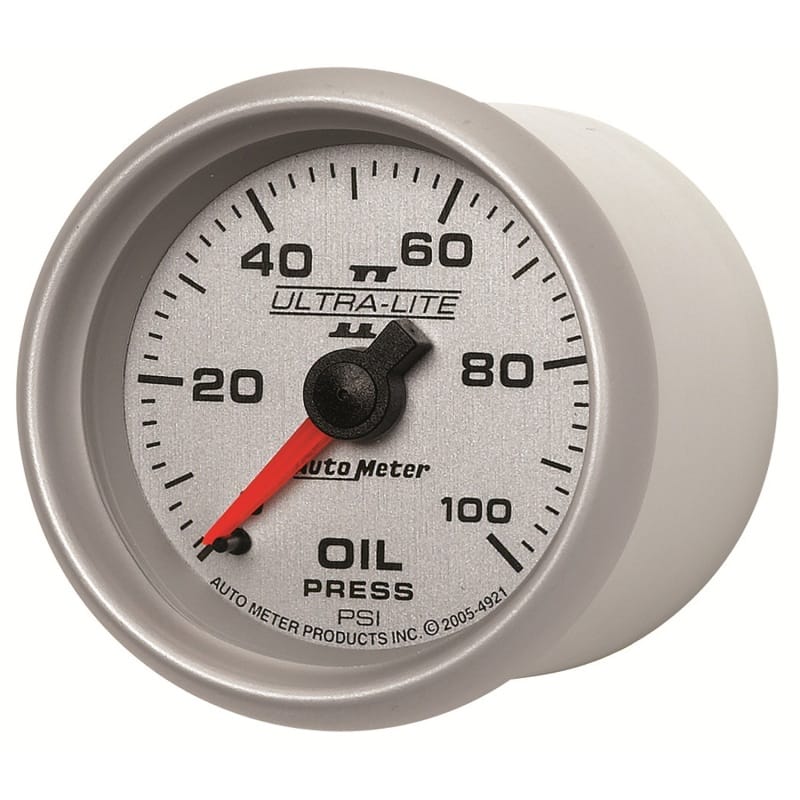 Autometer Ultra-Lite II 52mm 0-100 PSI Mechanical Oil Pressure Gauge thumbnail 2