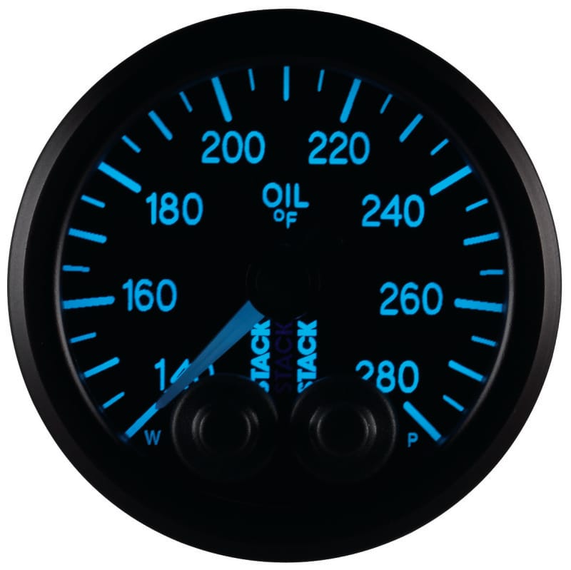 Autometer Stack Instruments 52mm 140-280 Deg F 1/8in NPTF Male Pro Control Oil Temp Gauge - Black thumbnail 4