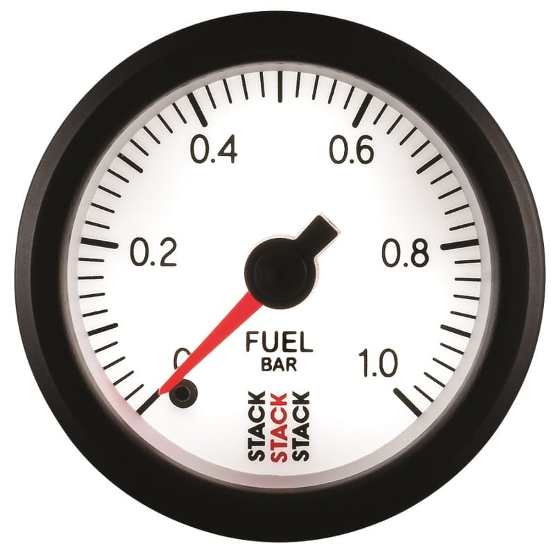 Autometer Stack 52mm 0-1 Bar M10 Male Pro Stepper Motor Fuel Pressure Gauge - White thumbnail 4