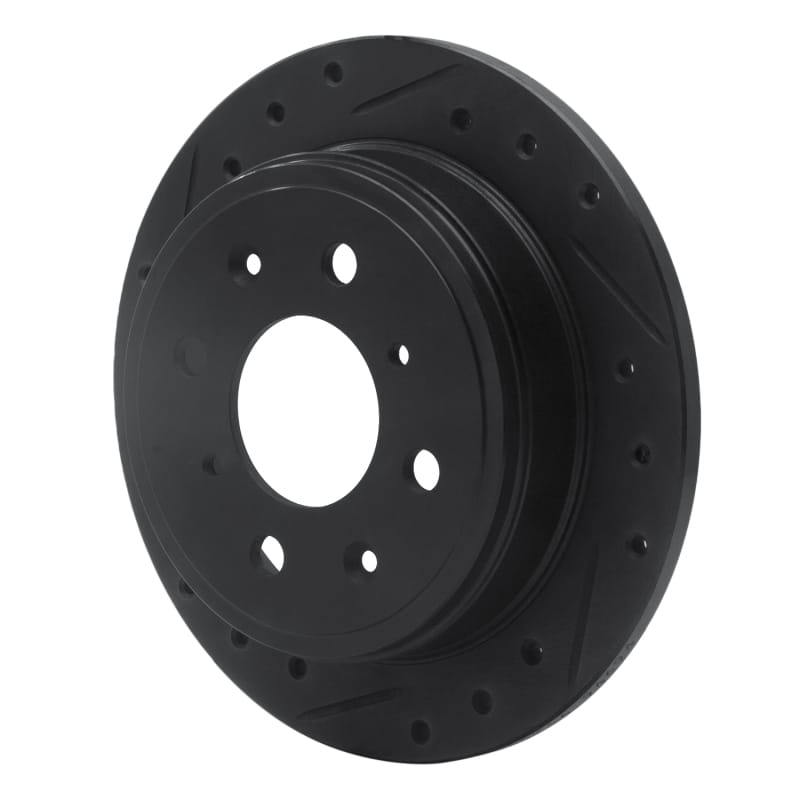 R1 98-00 Chrysler LHS Front Left Drilled & Slotted Black Brake Rotor thumbnail 2