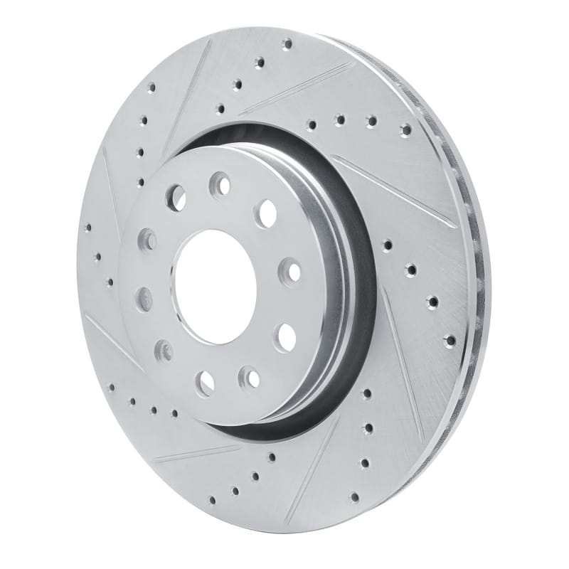 R1 18-25 Jeep Wrangler Front Left Drilled & Slotted Silver Brake Rotor - 631-42038L thumbnail 2