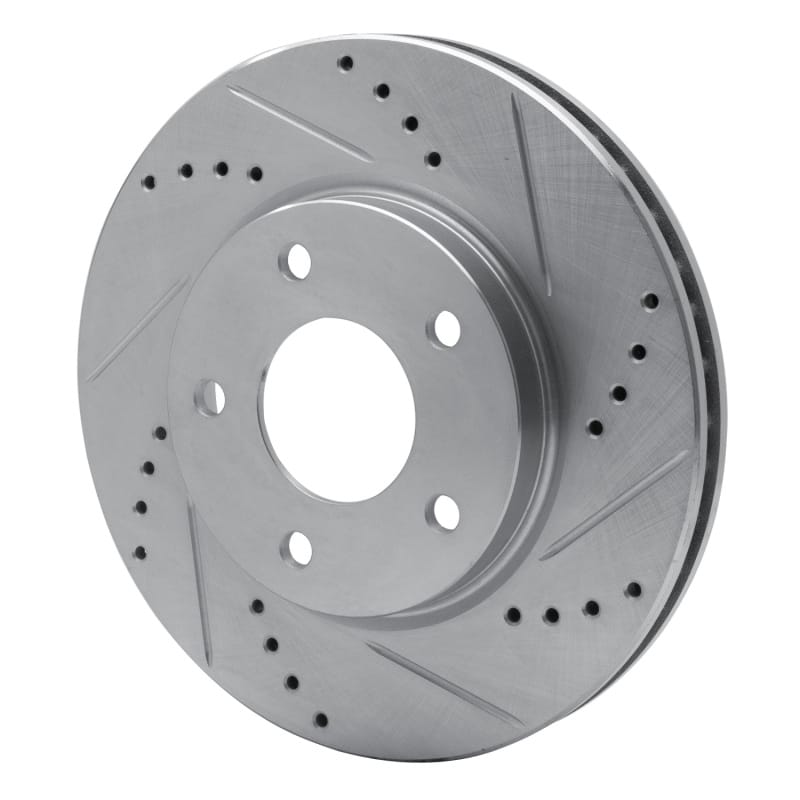 R1 07-17 Dodge CALIBER Front Right Drilled & Slotted Silver Brake Rotor thumbnail 2