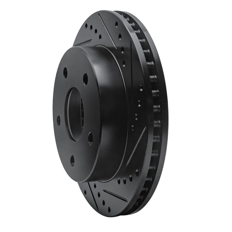 R1 00-02 Dodge Ramcharger (Mexico) Front Right Drilled & Slotted Black Brake Rotor thumbnail 2