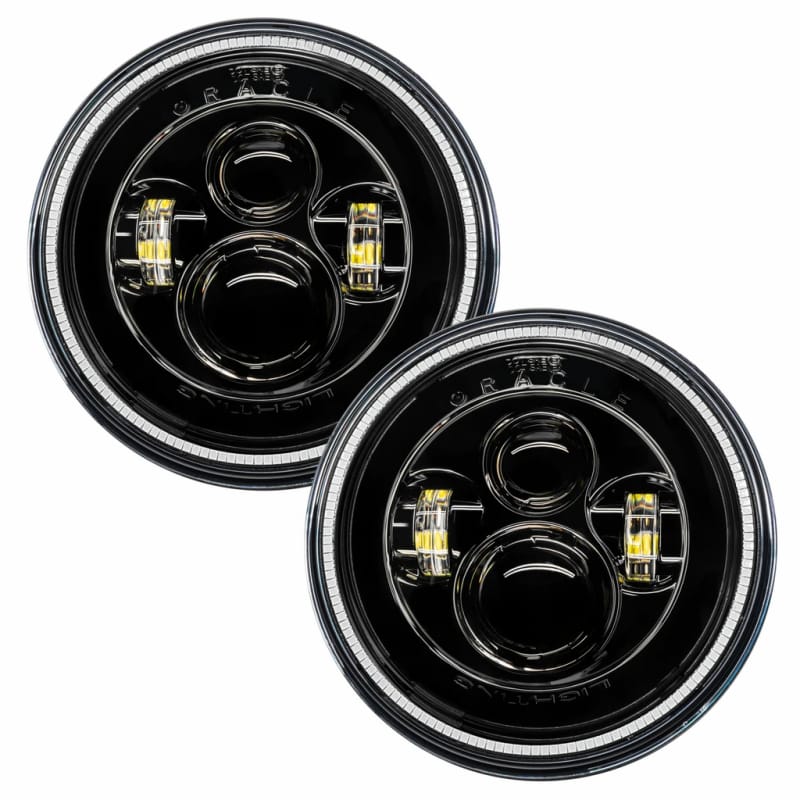 Oracle 7in High Powered LED Headlights - Black Bezel - Blue thumbnail 5