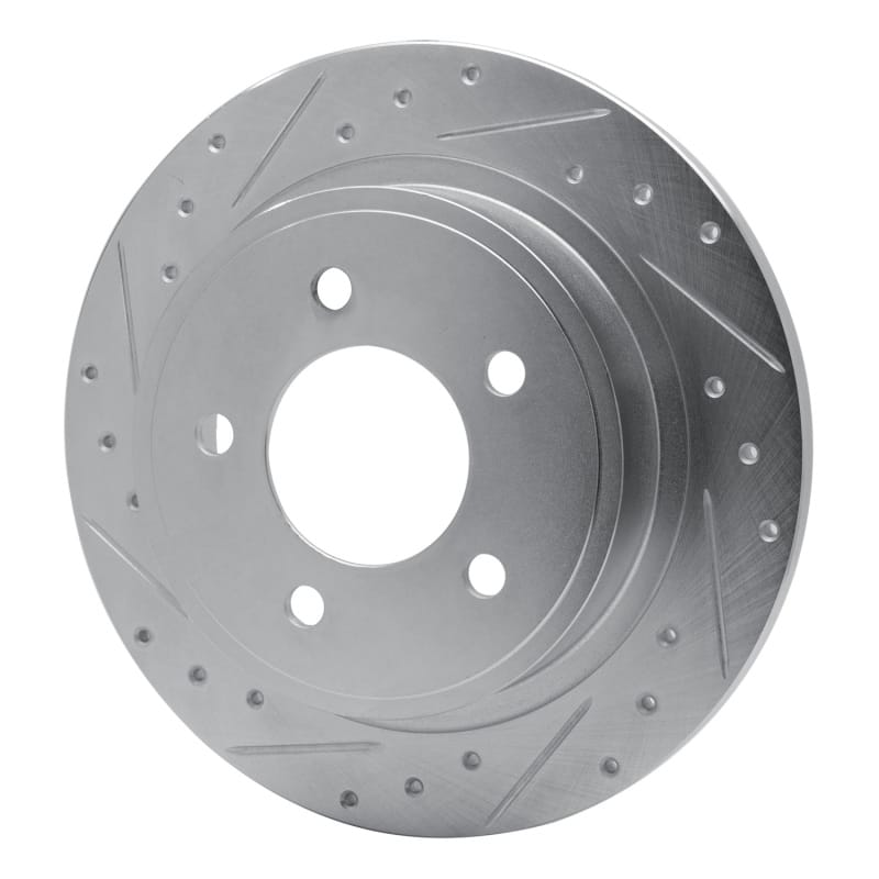 R1 04-08 Chrysler Pacifica Rear Left Drilled & Slotted Silver Brake Rotor thumbnail 2