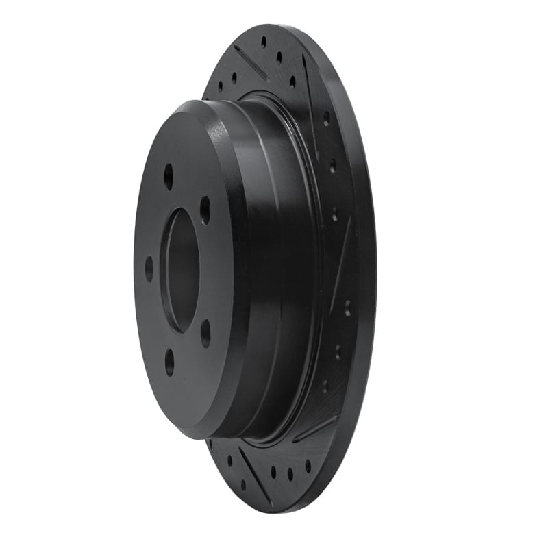 R1 93-98 Jeep Grand Cherokee Rear Right Drilled & Slotted Black Brake Rotor thumbnail 2