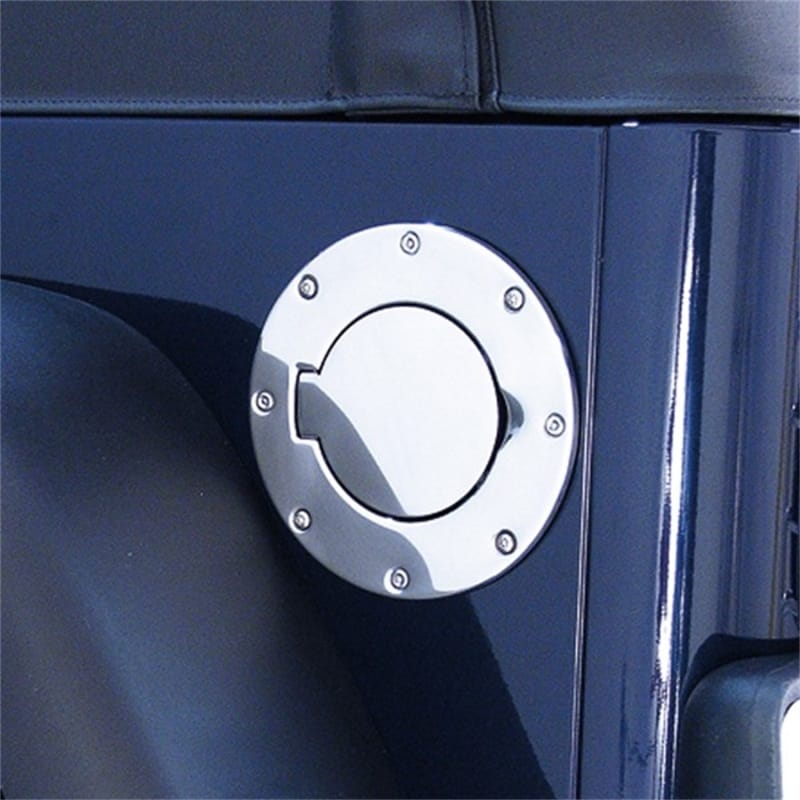 Rugged Ridge 97-06 Jeep Wrangler TJ Stainless Steel Non-Locking Gas Cap Door thumbnail 2