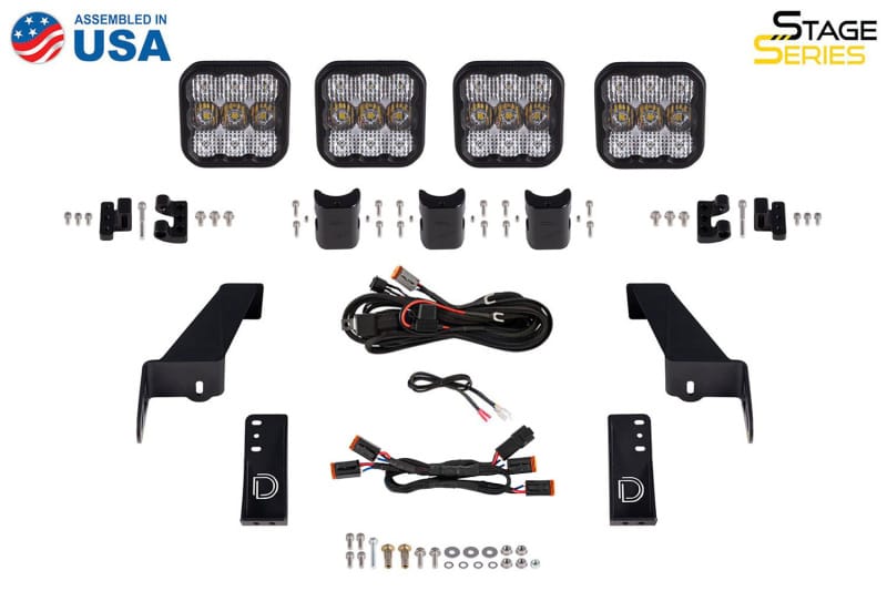 Diode Dynamics Jeep JL SS5 4-Pod CrossLink Grille Lightbar Kit Pro - Yellow Combo thumbnail 8