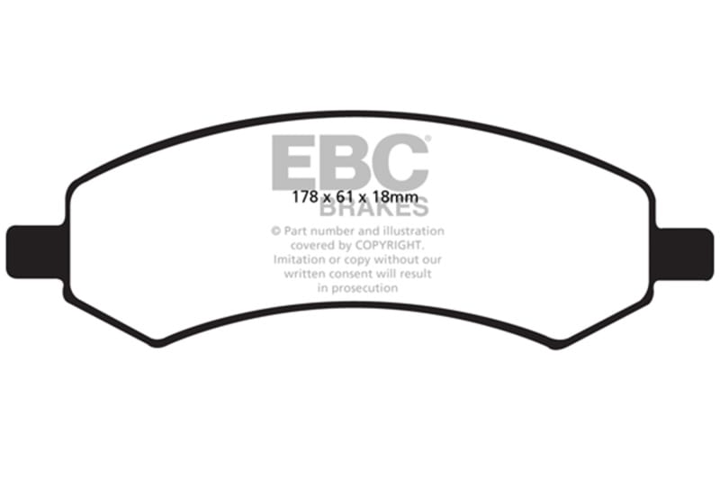 EBC 06-09 Chrysler Aspen 4.7 Extra Duty Front Brake Pads thumbnail 2