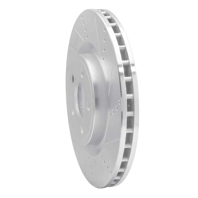 R1 2012-2025 Dodge Durango Front Right Drilled & Slotted Silver Brake Rotor thumbnail 2