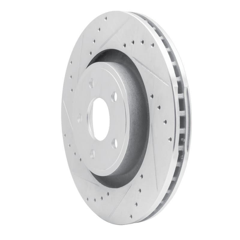 R1 06-10 Jeep Grand Cherokee Front Left Drilled & Slotted Silver Brake Rotor thumbnail 2