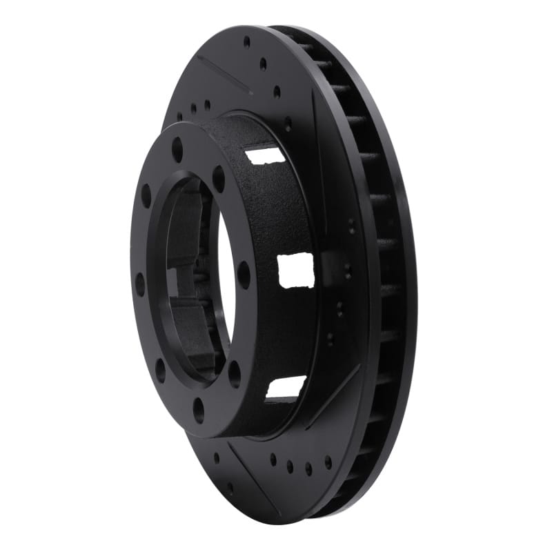 R1 71-91 Chevrolet P30 Van Front Right Drilled & Slotted Black Brake Rotor thumbnail 2