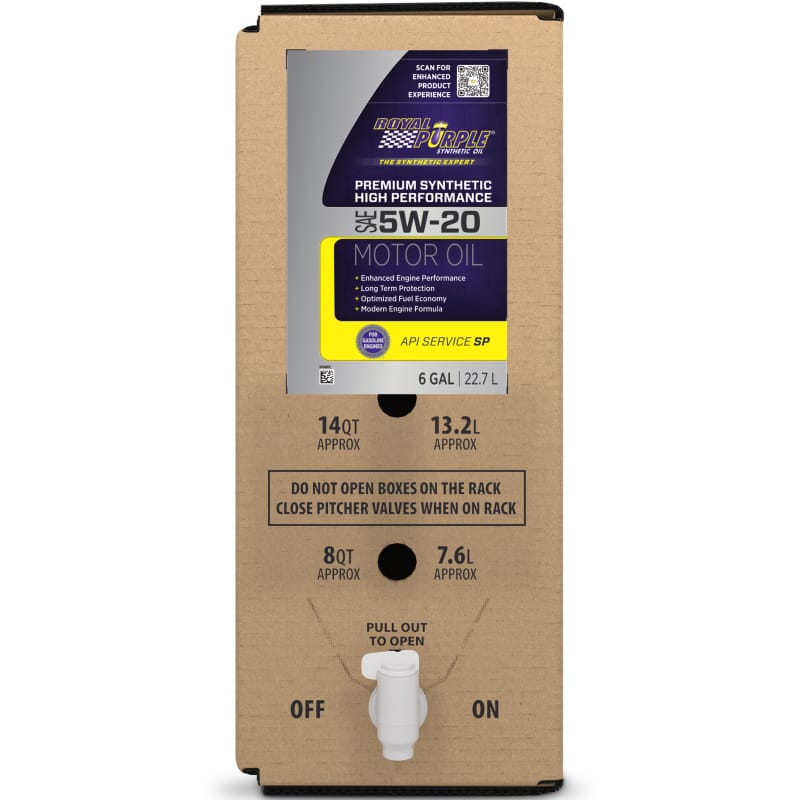 Royal Purple Premium Synthetic High Performance Multi-Grade 5W20 Motor Oil - 6 Gallon Bag-In-Box