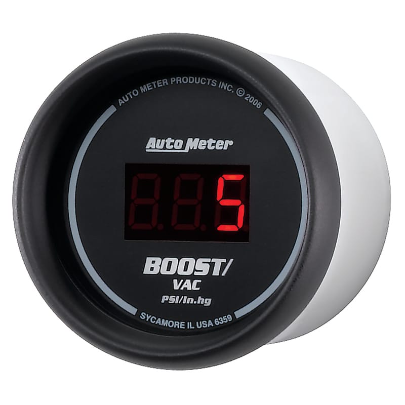 Autometer Black 52mm 30 In Hg.-Vac./30 PSI Digital Vacuum/Boost Gauge thumbnail 2