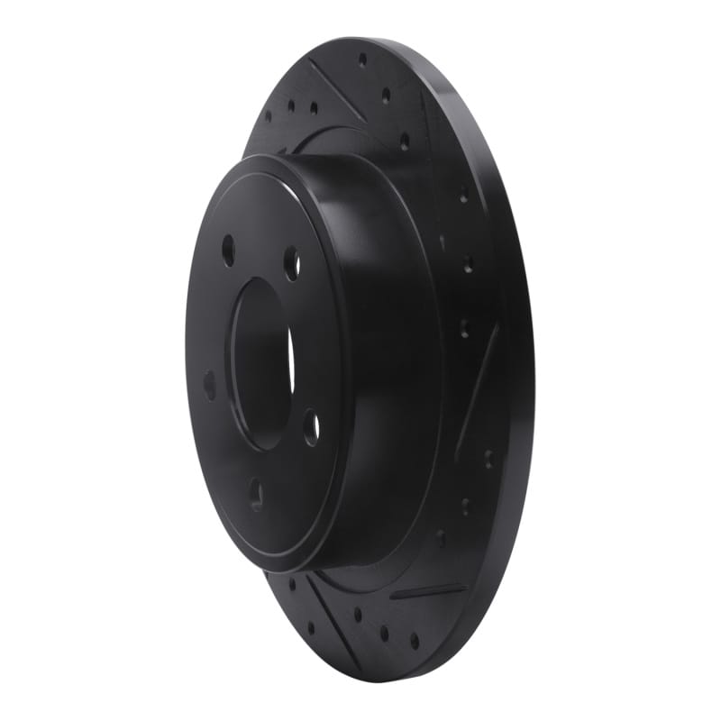R1 04-08 Chrysler Pacifica Rear Right Drilled & Slotted Black Brake Rotor thumbnail 2