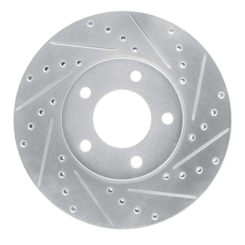 R1 91-96 Chrysler Town & Country Front Right Drilled & Slotted Silver Brake Rotor
