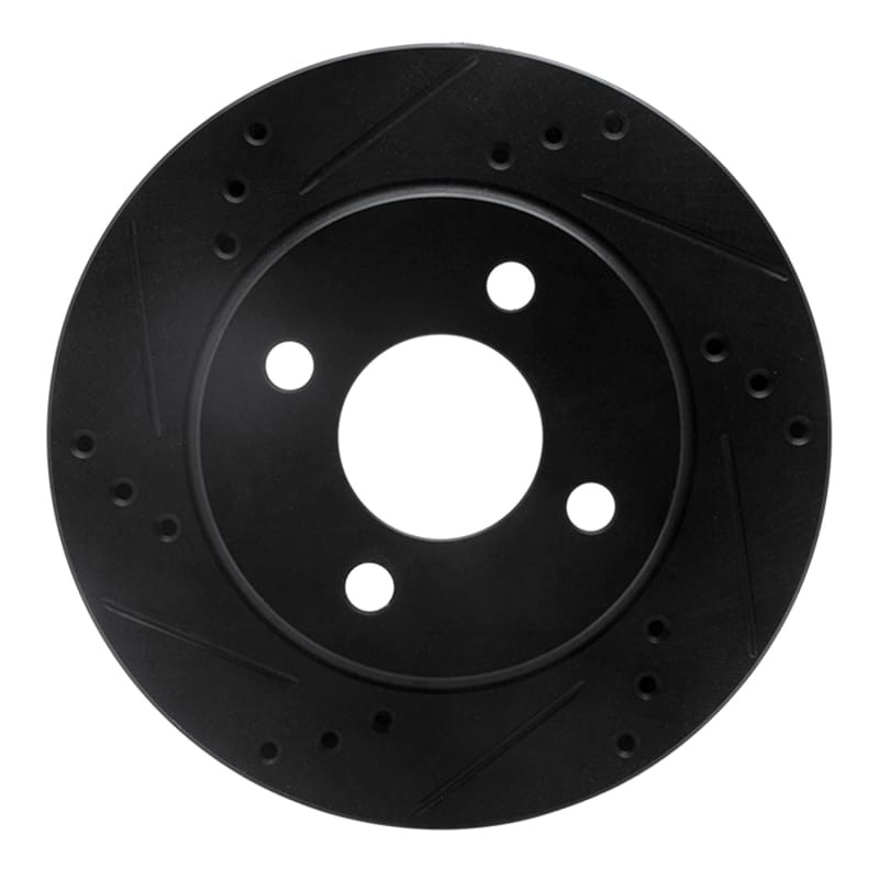R1 95-96 Dodge Neon (USA/Canada) Front Left Drilled & Slotted Black Brake Rotor