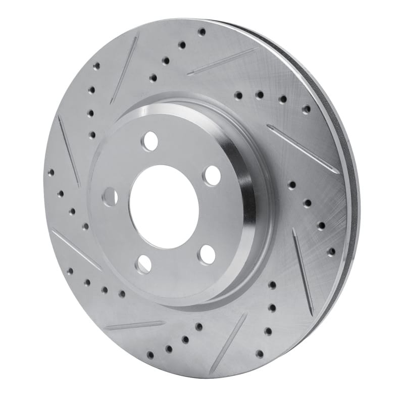 R1 09-23 Dodge Challenger Front Left Drilled & Slotted Silver Brake Rotor thumbnail 2