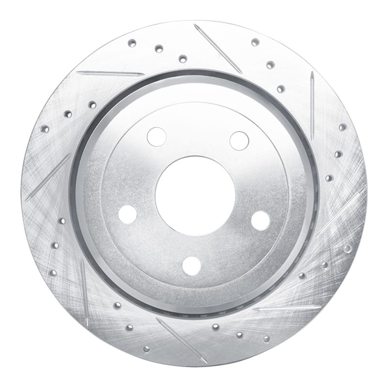 R1 11-25 Dodge Durango Rear Right Drilled & Slotted Silver Brake Rotor