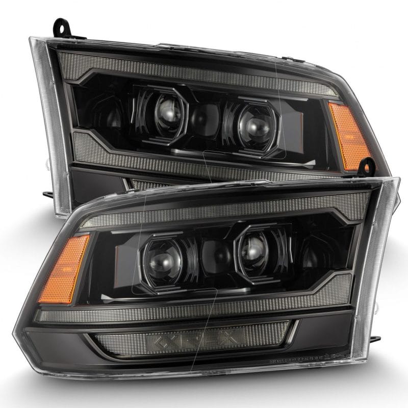 AlphaRex 09-18 Ram 2500 LUXX LED Proj Headlight Plank Style Alpha Blk w/Activ Light/Seq Signal/DRL thumbnail 2