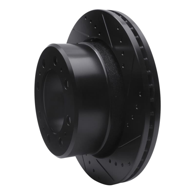 R1 09-25 Dodge Ram 3500 Rear Right Drilled & Slotted Black Brake Rotor thumbnail 2