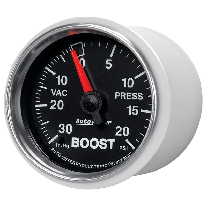 Autometer GS 52mm 30 in Hg/20 psi Mechanical Vacuum/Boost Gauge thumbnail 2