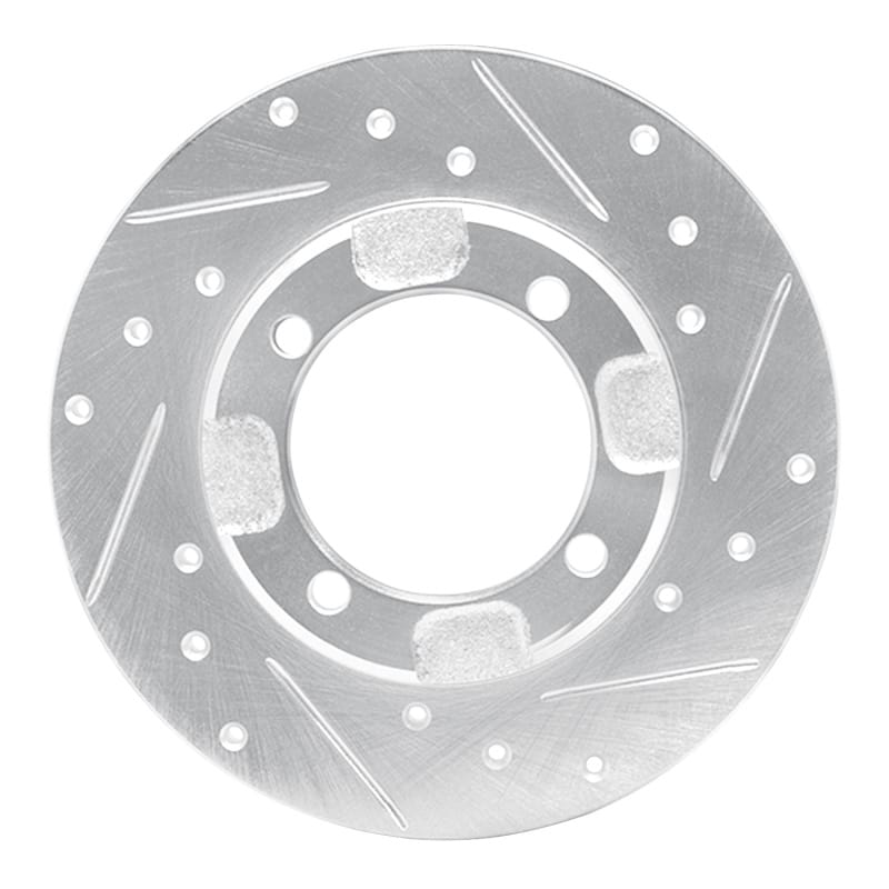 R1 91-92 Dodge COLT Front Right Drilled & Slotted Silver Brake Rotor - 631-72019R