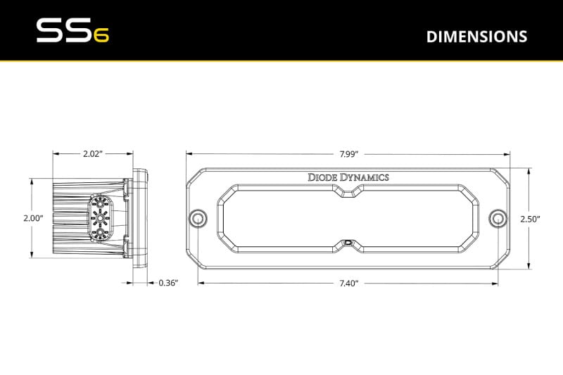 Diode Dynamics SS6 Max White Combo Flush RBL (single) 6000K thumbnail 5