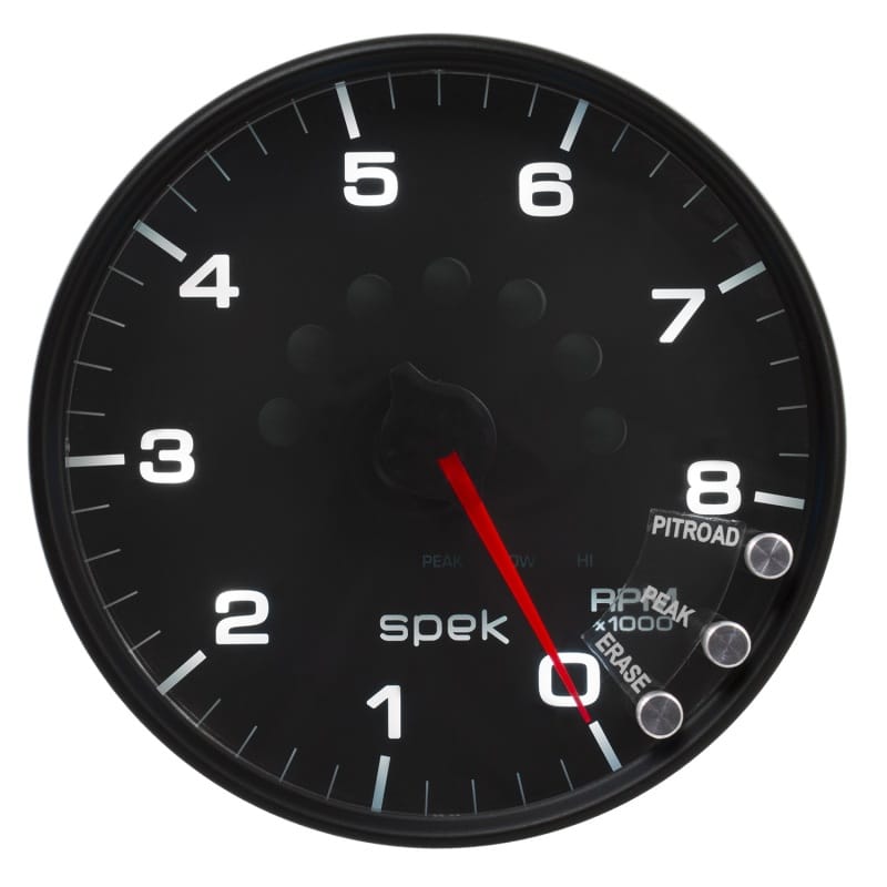 Autometer Spek-Pro Gauge Tachometer 5in 8K Rpm W/Shift Light & Peak Mem Black/Black - P23832 thumbnail 3