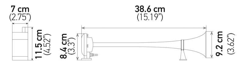 Hella Horn Kit Bl Chrome Air 1Trumpet 12V thumbnail 3