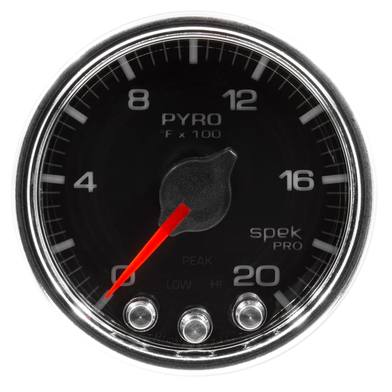 Autometer Spek-Pro Gauge Pyro. (Egt) 2 1/16in 2000f Stepper Motor W/Peak & Warn Blk/Chrm - P31031 thumbnail 2