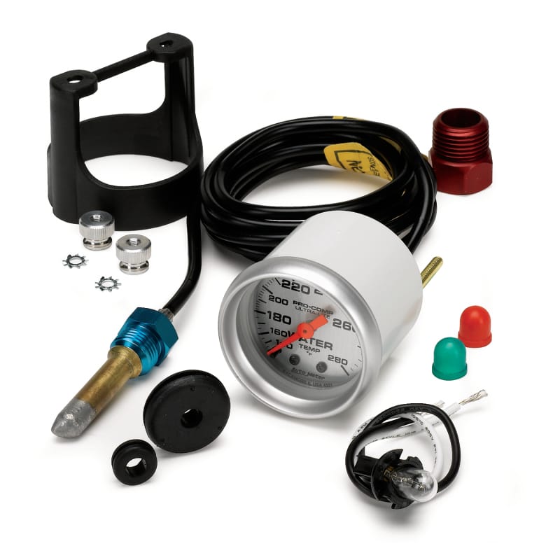 Autometer Ultra-Lite 52mm 140-280 Deg F Mechanical Water Temp Gauge - White thumbnail 2