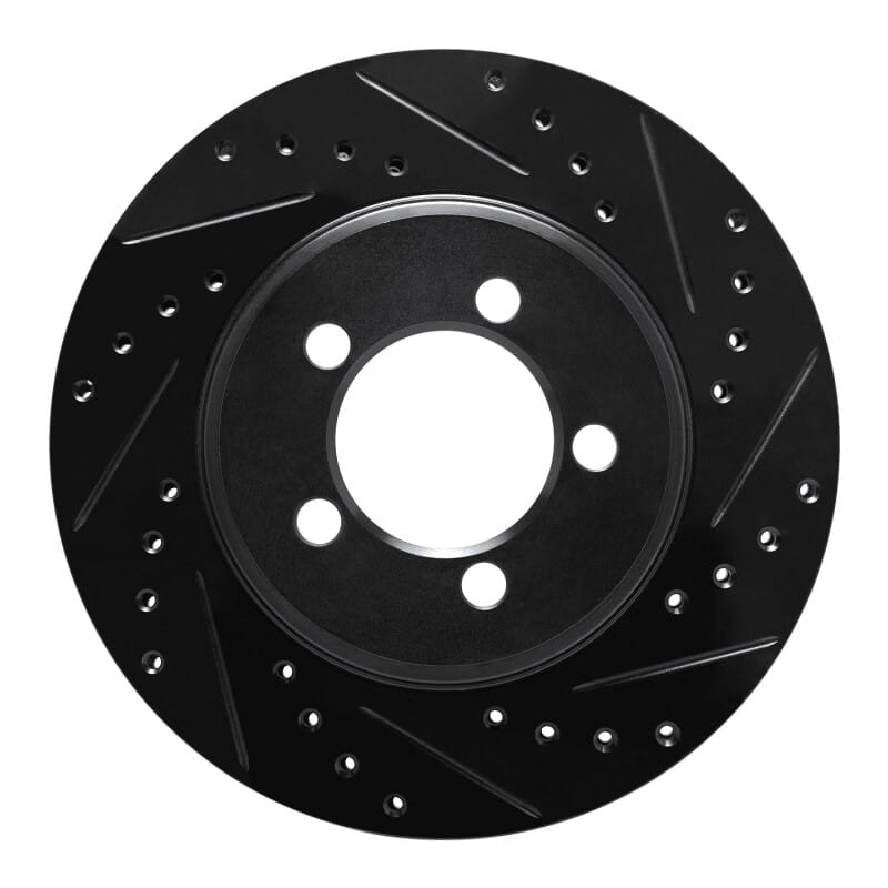 R1 65-72 Dodge Dart Front Right Drilled & Slotted Black Brake Rotor