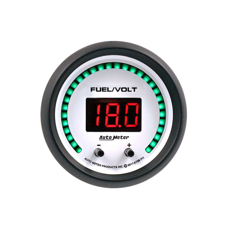 Autometer 52.4mm White Switchable 0-100 Fuel Level/8-18V Voltmeter Phantom Elite Digital Gauge thumbnail 2