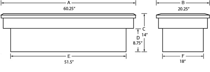 Lund 82-05 Chevy S10 (Long Bed) Ultima Single Lid Crossover Tool Box - Brite thumbnail 3
