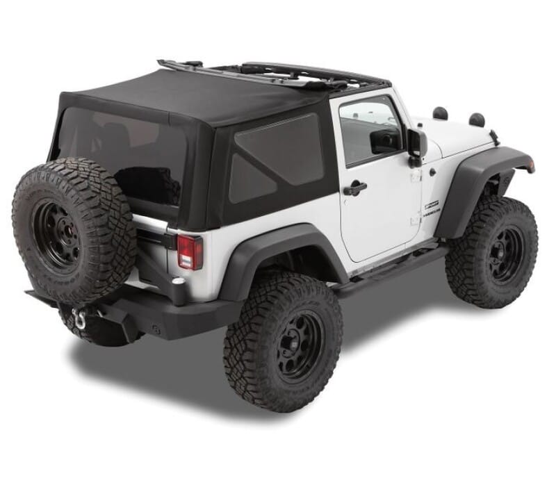 Bestop 07-09 Jeep Wrangler JK 2-Door Replace A-Top (Prem Blk Twill Tinted Windows No Door Skins )