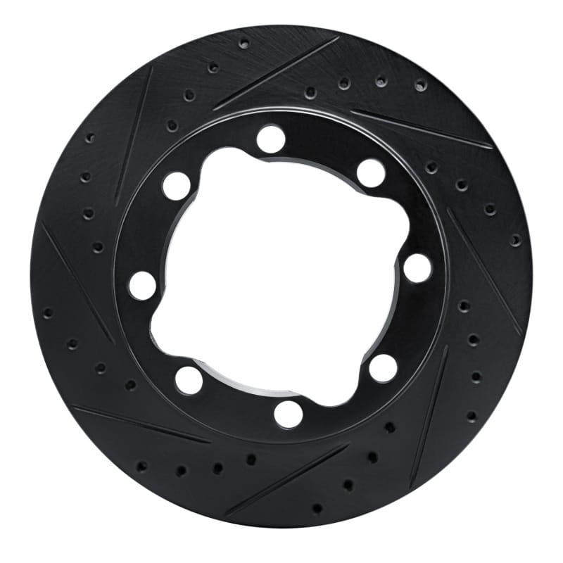 R1 92-00 Chevrolet K3500 Front Left Drilled & Slotted Black Brake Rotor