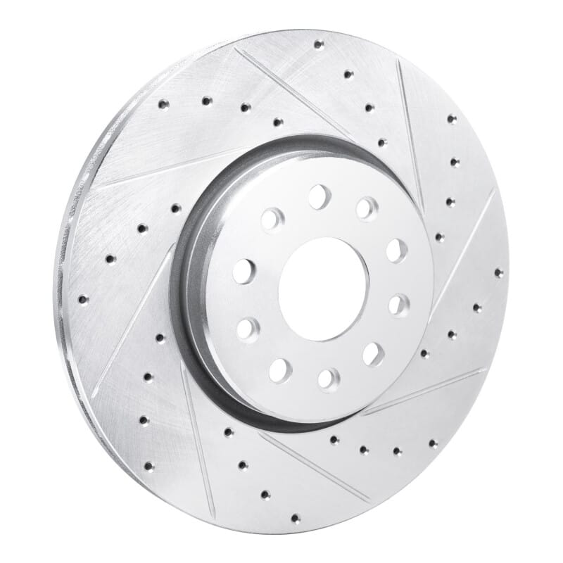 R1 21-25 Dodge Charger Daytona Front Right Drilled & Slotted Silver Brake Rotor