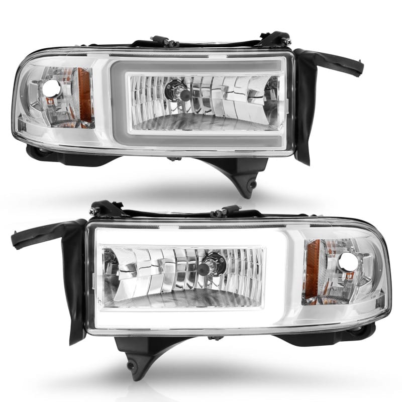 ANZO 94-02 Dodge RAM Crystal Headlight - w/ Light Bar Chrome Housing thumbnail 3