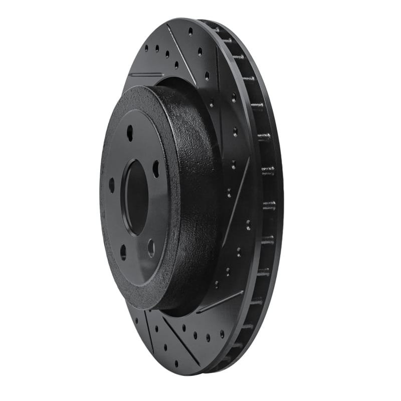 R1 06-10 Jeep Grand Cherokee Rear Right Drilled & Slotted Black Brake Rotor thumbnail 2