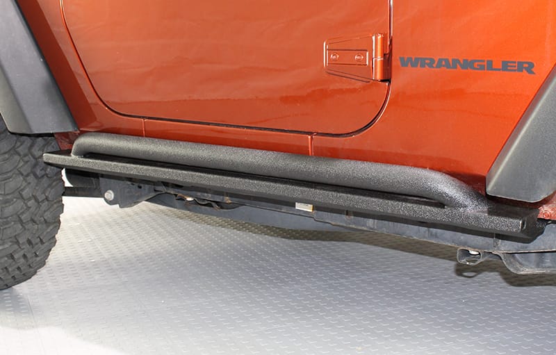 Fishbone Offroad 07-18 Jeep Wrangler JK 2 Door Rubicon Steel Rock Slider - Black Textured Powdercoat thumbnail 4