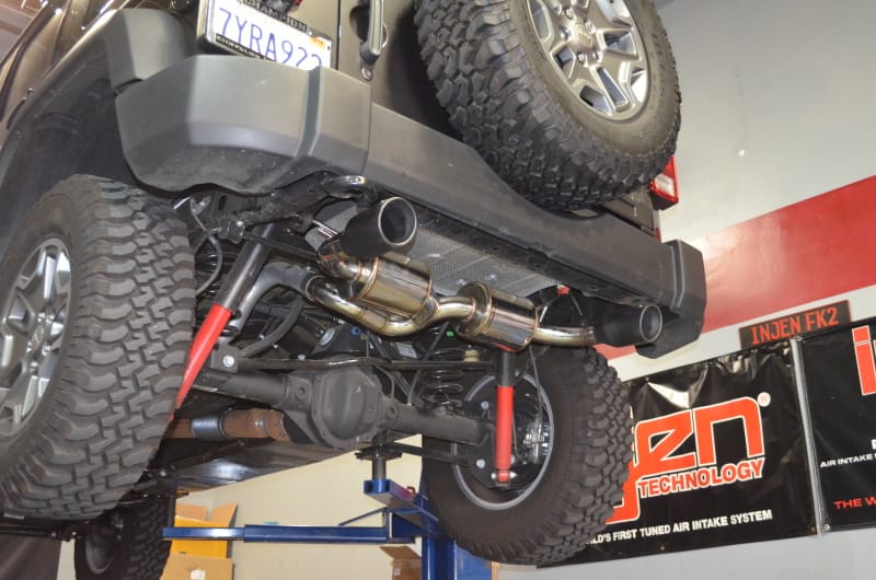 Injen 07-17 Jeep Wrangler JK 3.6L/3.8L 63mm Stealth Black Axle-back Exhaust w/ 4in Black Tips thumbnail 5