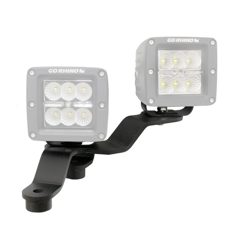 Go Rhino 18-20 Jeep Wrangler JL/JLU/Gladiator JT Light Mount - Two 3in Cubes Offset thumbnail 2