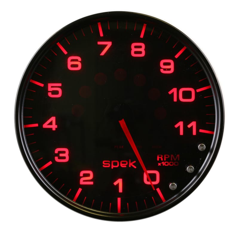 Autometer Spek-Pro Gauge Tachometer 5in 11K Rpm W/Shift Light & Peak Mem Black/Smoke/Black thumbnail 6