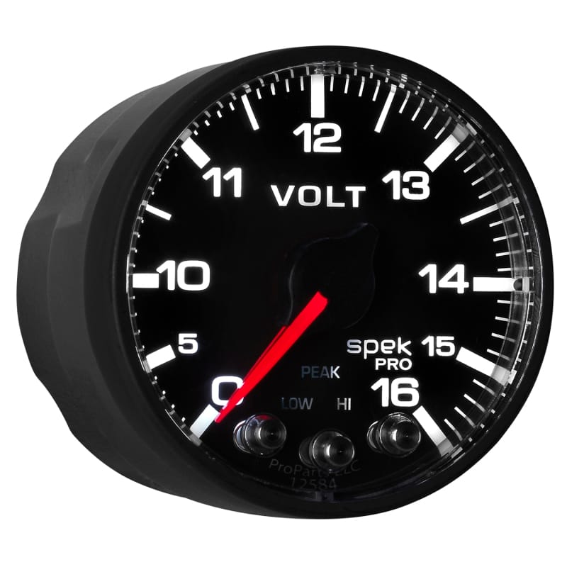 AutoMeter Gauge Voltmeter 2-1/16in. 16V Stepper Motor W/Peak & Warn Blk/Blk Spek-Pro thumbnail 8