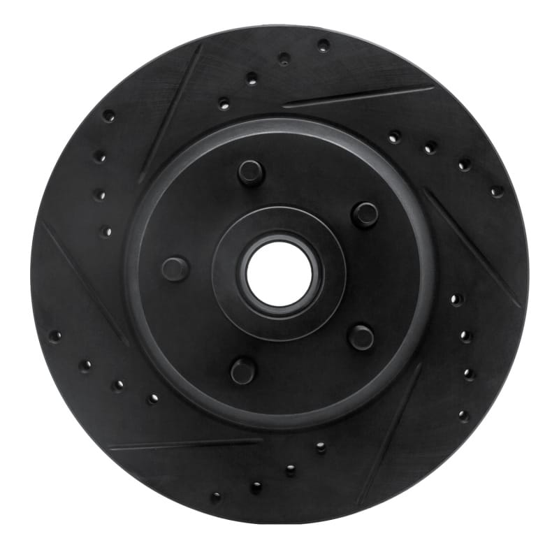 R1 71-81 Chrysler Newport Front Left Drilled & Slotted Black Brake Rotor