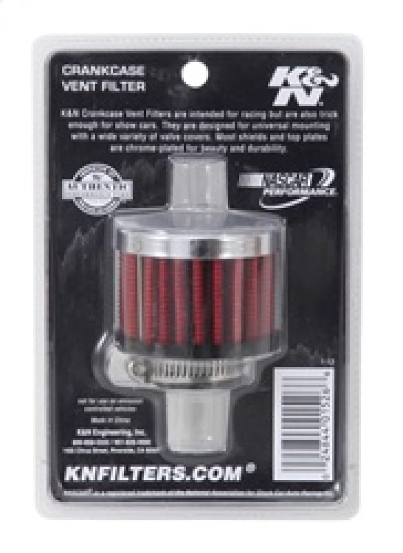 K&N 3/4 inch ID 2 inch OD 1.5 inch H Clamp On Crankcase Vent Filter thumbnail 3