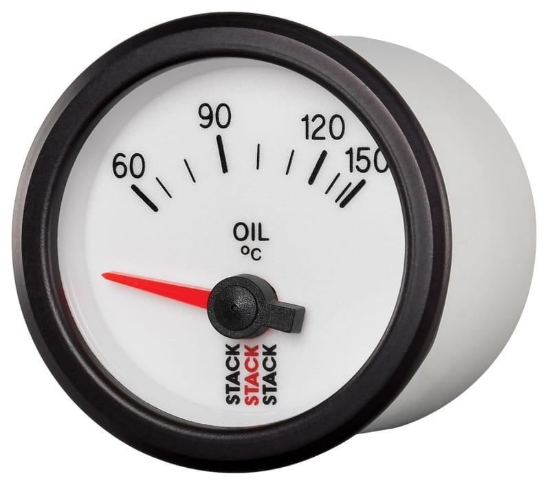 Autometer Stack 52mm 60-150 Deg C M10 Male Electric Oil Temp Gauge - White thumbnail 2