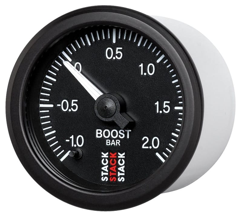 Autometer Stack 52mm -1 to +2 Bar (Incl T-Fitting) Pro Stepper Motor Boost Pressure Gauge - Black thumbnail 2