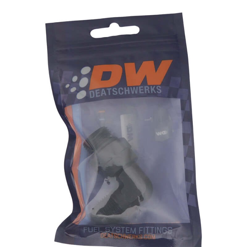 DeatschWerks 8AN ORB Male Swivel to 8AN Male Flare 90-Degree Fitting - Anodized Matte Black thumbnail 2